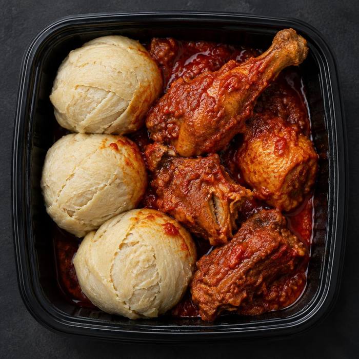 Kenkey with Turkey Stew